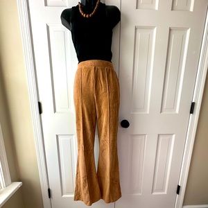 Tan Aerie Polyester/Cotton Ribbed Flare Pants